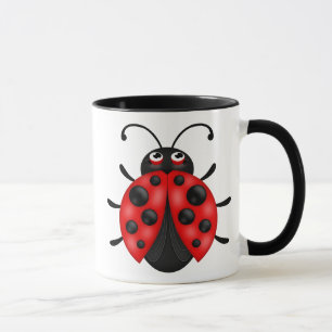 Benutzerdefinierter Cartoon Red Ladybug Trinkbehäl Tasse