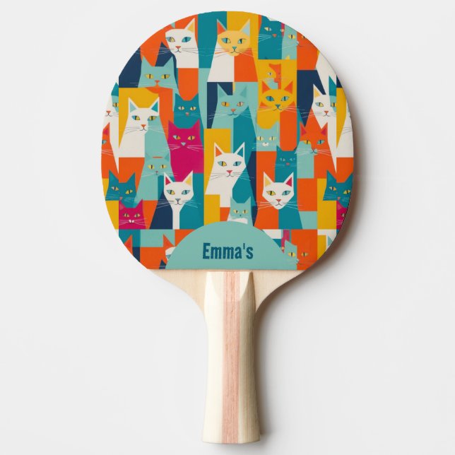 Benutzerdefinierter Cat Lover Einzigartiger Cat-Th Tischtennis Schläger (Vorderseite)
