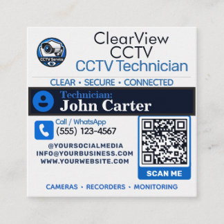 Benutzerdefinierter CCTV-Service & Kamerasystem Quadratische Visitenkarte