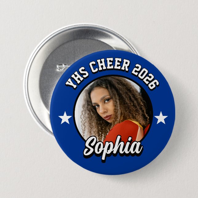 Benutzerdefinierter Cheerleader-Brag-Button, Cheer Button (Vorne & Hinten)