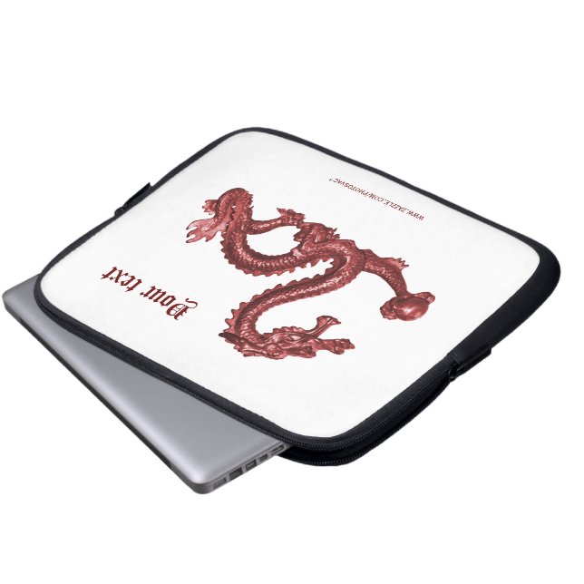 Benutzerdefinierter chinesischer Drachenname Fanta Laptopschutzhülle (Vorne Knopf)