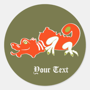 Benutzerdefinierter chinesischer Drachenname Fanta Runder Aufkleber