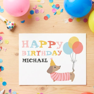 Benutzerdefinierter Dachshund Alles Gute zum Gebur Postkarte