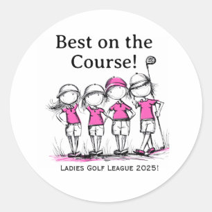 Benutzerdefinierter Damen-Golf-Liga-Auszeichnungsa Runder Aufkleber