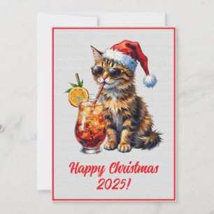 Benutzerdefinierter digitaler Weihnachts-Cool-Cat- Karte