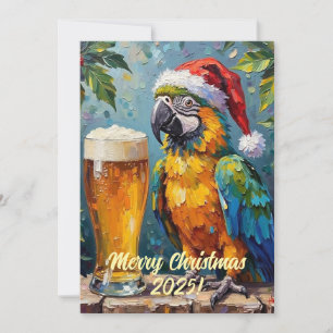 Benutzerdefinierter digitaler Weihnachts-Papagei u Karte
