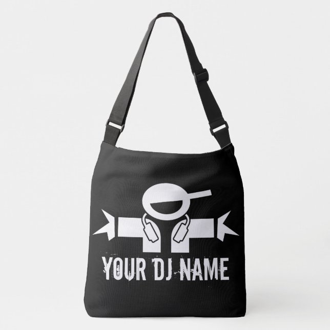 Benutzerdefinierter DJ-Name - Kreuztasche | Music  Tragetaschen Mit Langen Trägern (Vorderseite)