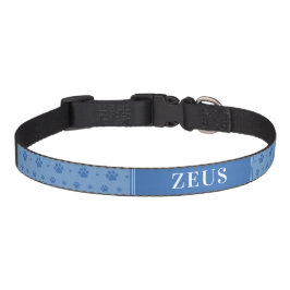 Benutzerdefinierter Dogenname Blue Paws Pet Collar Haustierhalsband