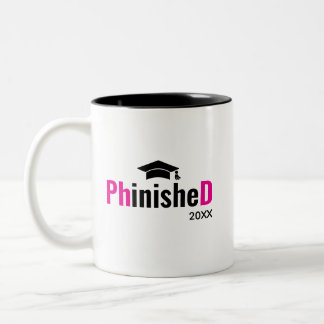 Benutzerdefinierter Doktortitel-Promotionsbecher Zweifarbige Tasse