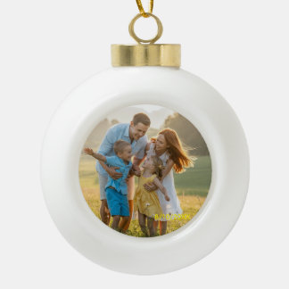 Benutzerdefinierter doppelseitiger Familien-Weihna Keramik Kugel-Ornament
