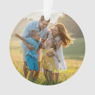 Benutzerdefinierter doppelseitiger Familien-Weihna Ornament