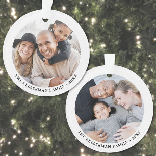 Benutzerdefinierter doppelseitiger Weihnachtsgruß Ornament