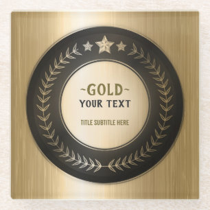 BENUTZERDEFINIERTER DRUCK DIY-MEDAILLE Gold #1 Cha Glasuntersetzer