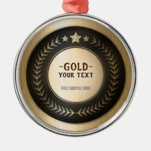 BENUTZERDEFINIERTER DRUCK DIY-MEDAILLE Gold #1 Cha Ornament Aus Metall