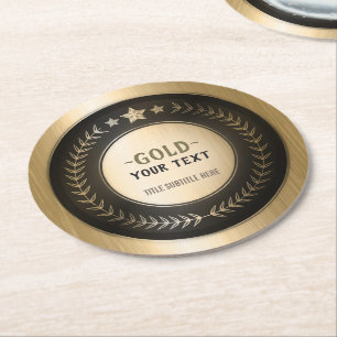 BENUTZERDEFINIERTER DRUCK DIY-MEDAILLE Gold #1 Cha Runder Pappuntersetzer