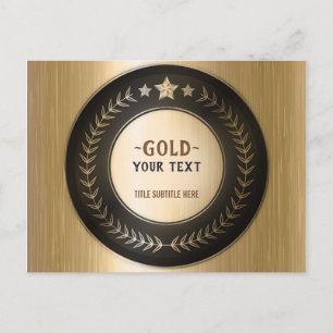 BENUTZERDEFINIERTER DRUCK DIY-MEDAILLE Gold #1 LOG Postkarte