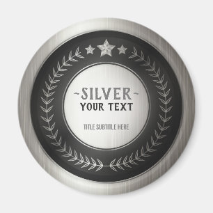 BENUTZERDEFINIERTER DRUCK DIY-MEDAILLE Silber Cham Magnet