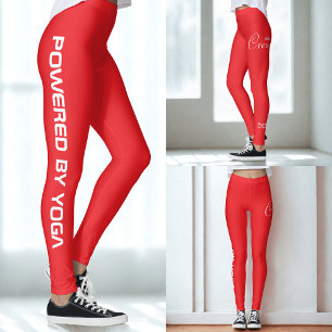 Benutzerdefinierter Druck Yoga-Crew in Hellrot Leggings