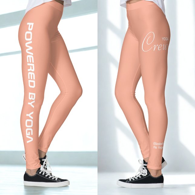Benutzerdefinierter Druck Yoga-Crew Peach Leggings (Peach yoga leggings with two views.)
