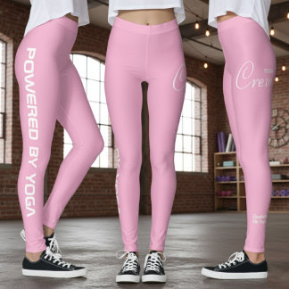 Benutzerdefinierter Druck Yoga-Crew Soft Hellrosa Leggings