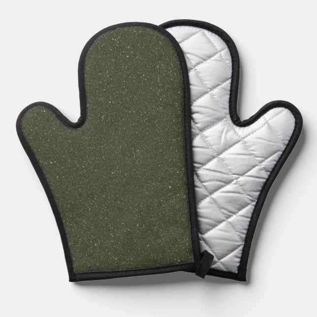 Benutzerdefinierter dunkler Moosofen-Mitt mit Text Ofenhandschuh (Vorderseite/Rückseite)