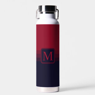 Benutzerdefinierter dunkler Navyblau-Rot-Maroon-Fa Trinkflasche