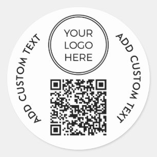 Benutzerdefinierter einfacher Logo-Business QR-Cod Runder Aufkleber