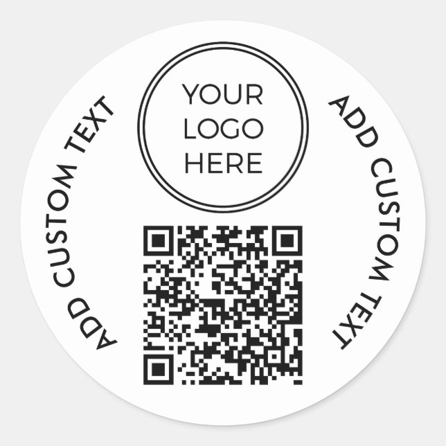 Benutzerdefinierter einfacher Logo-Business QR-Cod Runder Aufkleber (Vorderseite)