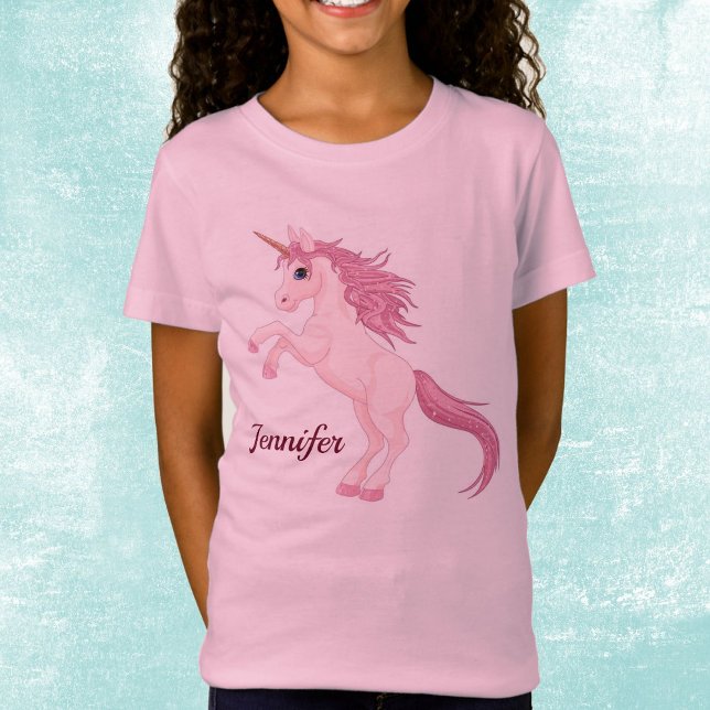 Benutzerdefinierter Einhorn-Girls-T - Shirt - NAME (Von Creator hochgeladen)