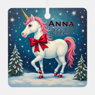 Benutzerdefinierter Einhorn-Roter Bogen Ornament Aus Metall