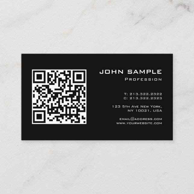 Benutzerdefinierter eleganter, moderner QR-Code Visitenkarte (Vorderseite)