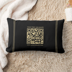 Benutzerdefinierter eleganter QR-Code für Schwarz  Lendenkissen
