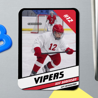 Benutzerdefinierter Elite-Rot-Eishockey-Foto-Magne Magnet