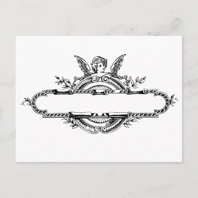 Benutzerdefinierter Engel-Kirub-Fleur di lis-Print Postkarte (Vorderseite)