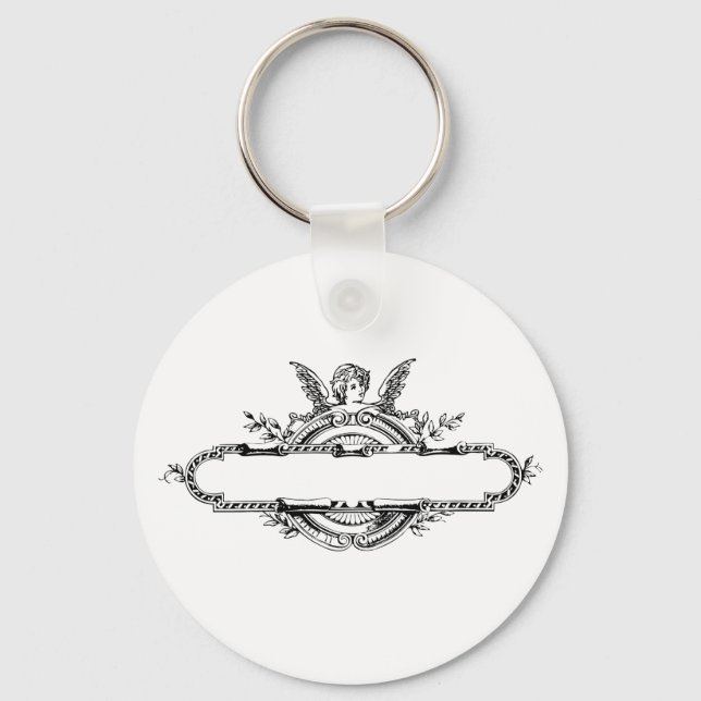 Benutzerdefinierter Engel-Kirub-Fleur di lis-Print Schlüsselanhänger (Vorderseite)