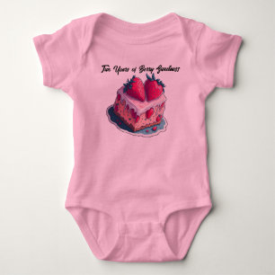 Benutzerdefinierter Erdbeer-Wortwitz 2 Jahre voll  Baby Strampler