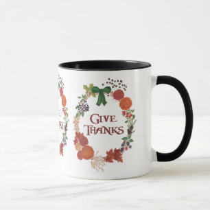 Benutzerdefinierter Erntedank dank Fall Wreath Tasse