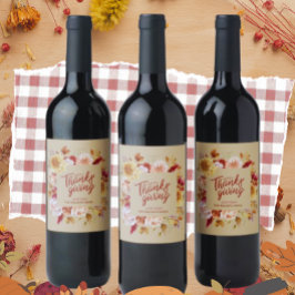 Benutzerdefinierter Erntedank Herbst Weinetikett