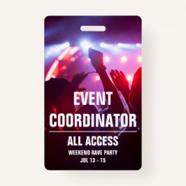 Benutzerdefinierter Event-Koordinator Gesamter Acc Ausweis