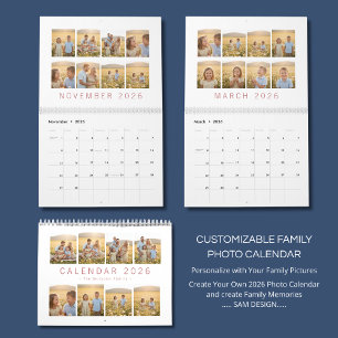Benutzerdefinierter Familienfoto-Kalender 2026 Kalender