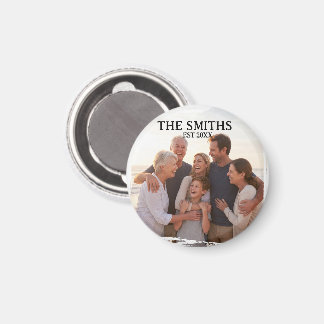 Benutzerdefinierter Familienfoto- & Namens-Rundmag Magnet
