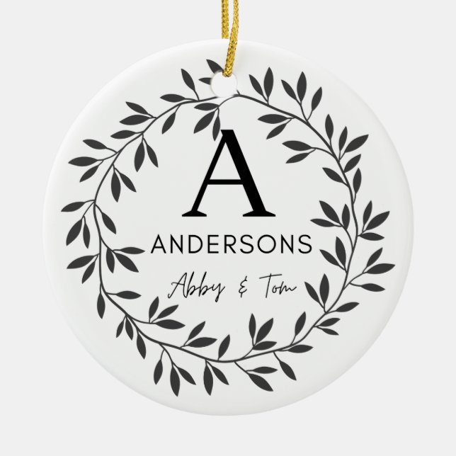Benutzerdefinierter Familienname Keramik Ornament (Vorne)