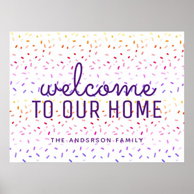 Benutzerdefinierter Familienname Ombre Tins Muster Poster (Vorne)