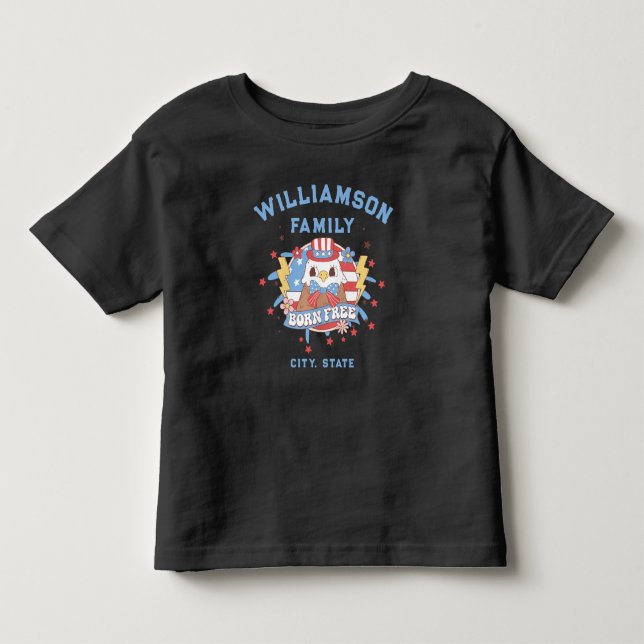 Benutzerdefinierter Familienname Staat Ort Geboren Kleinkind T-shirt (Vorderseite)