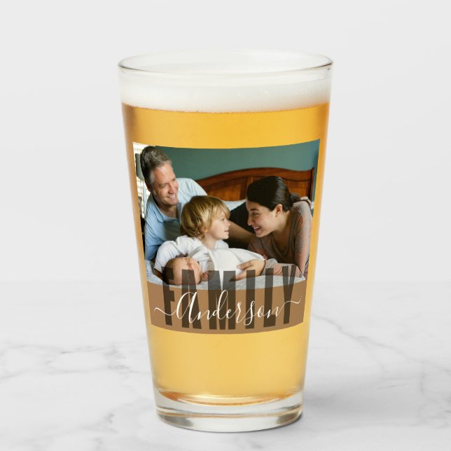 Benutzerdefinierter Familienname und Foto Glas (Vorne (Gefüllt))