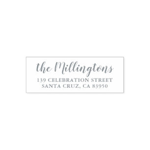 Benutzerdefinierter Familienname und Rücksendeadre Permastempel