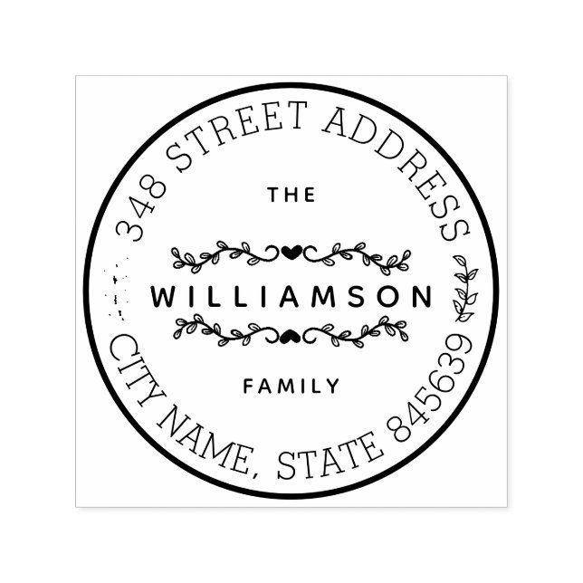 Benutzerdefinierter Familienname und selbstfarbige Permastempel (Design)