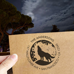 Benutzerdefinierter Familienname Wolf Mond Rücksen Permastempel