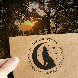 Benutzerdefinierter Familienname Wolf Mond Rücksen Permastempel