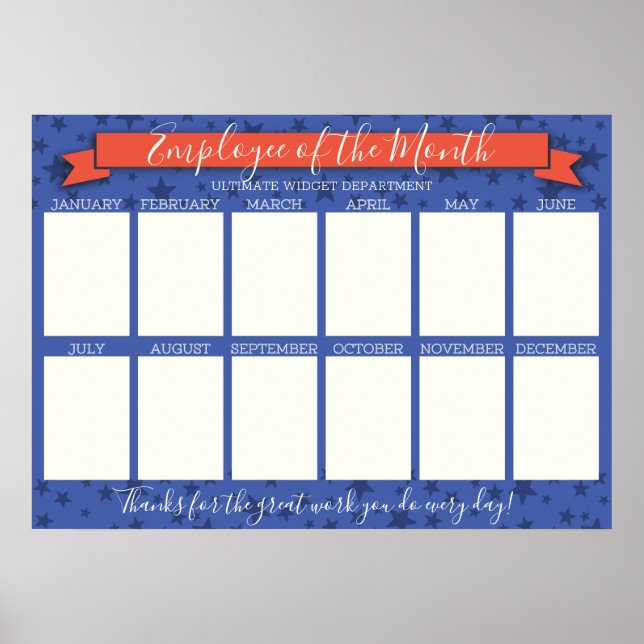 Benutzerdefinierter Farbangestellter des Monats-Fo Poster (Vorne)